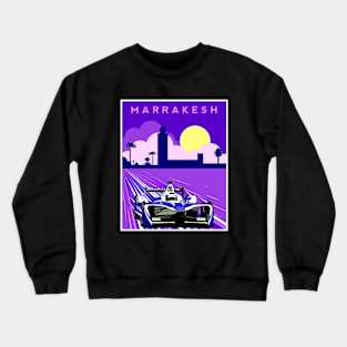 MARRAKESH GRAND PRIX : Colorful Auto Racing Advertising Print Crewneck Sweatshirt